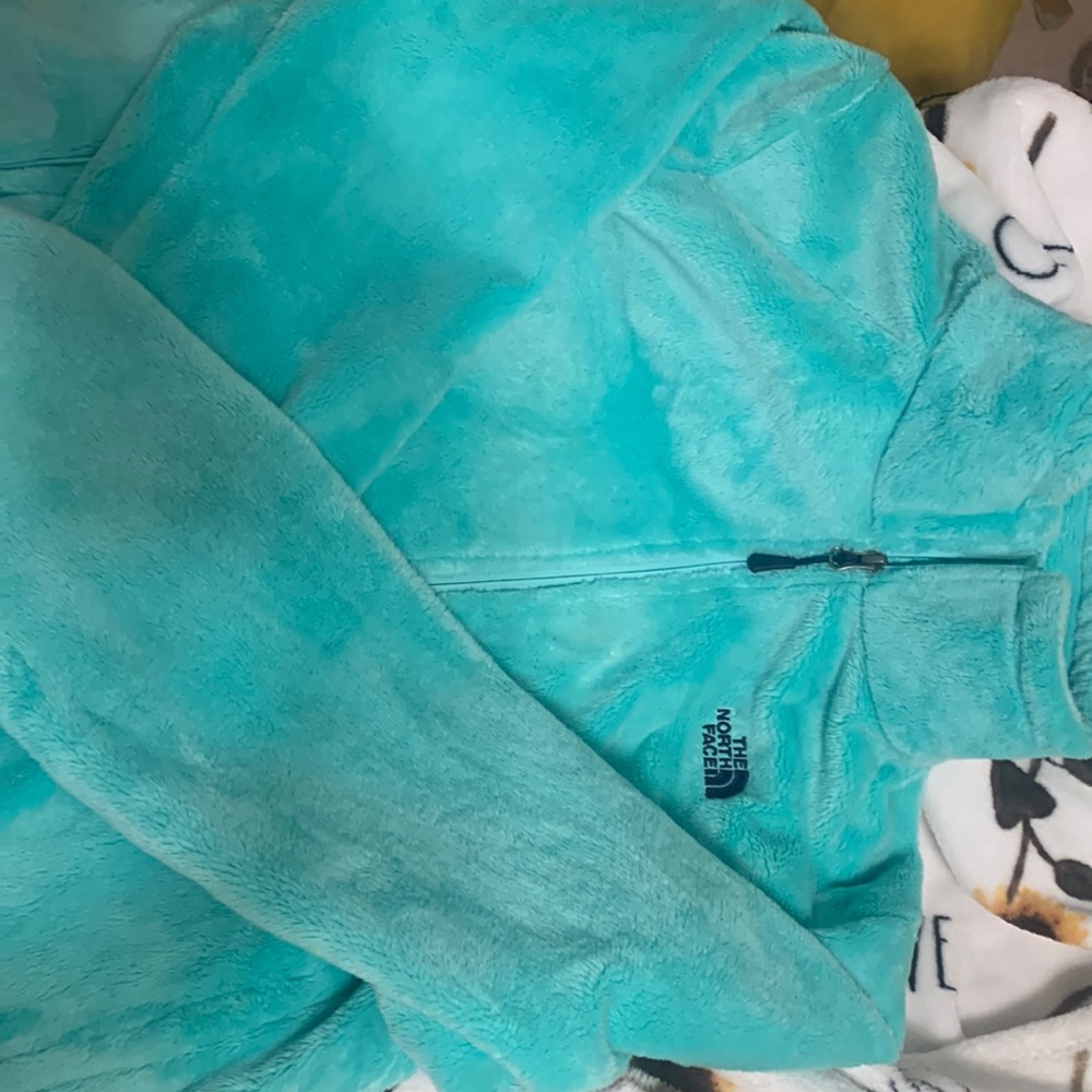 Teal fuzzy NorthFace Jacket! XL